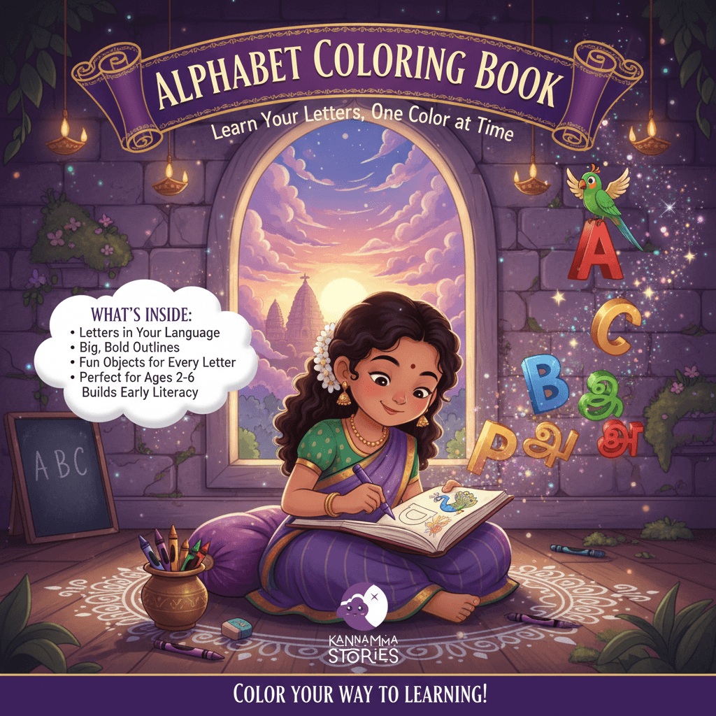 Alphabet Coloring Book -- personalized by Kannamma Stories